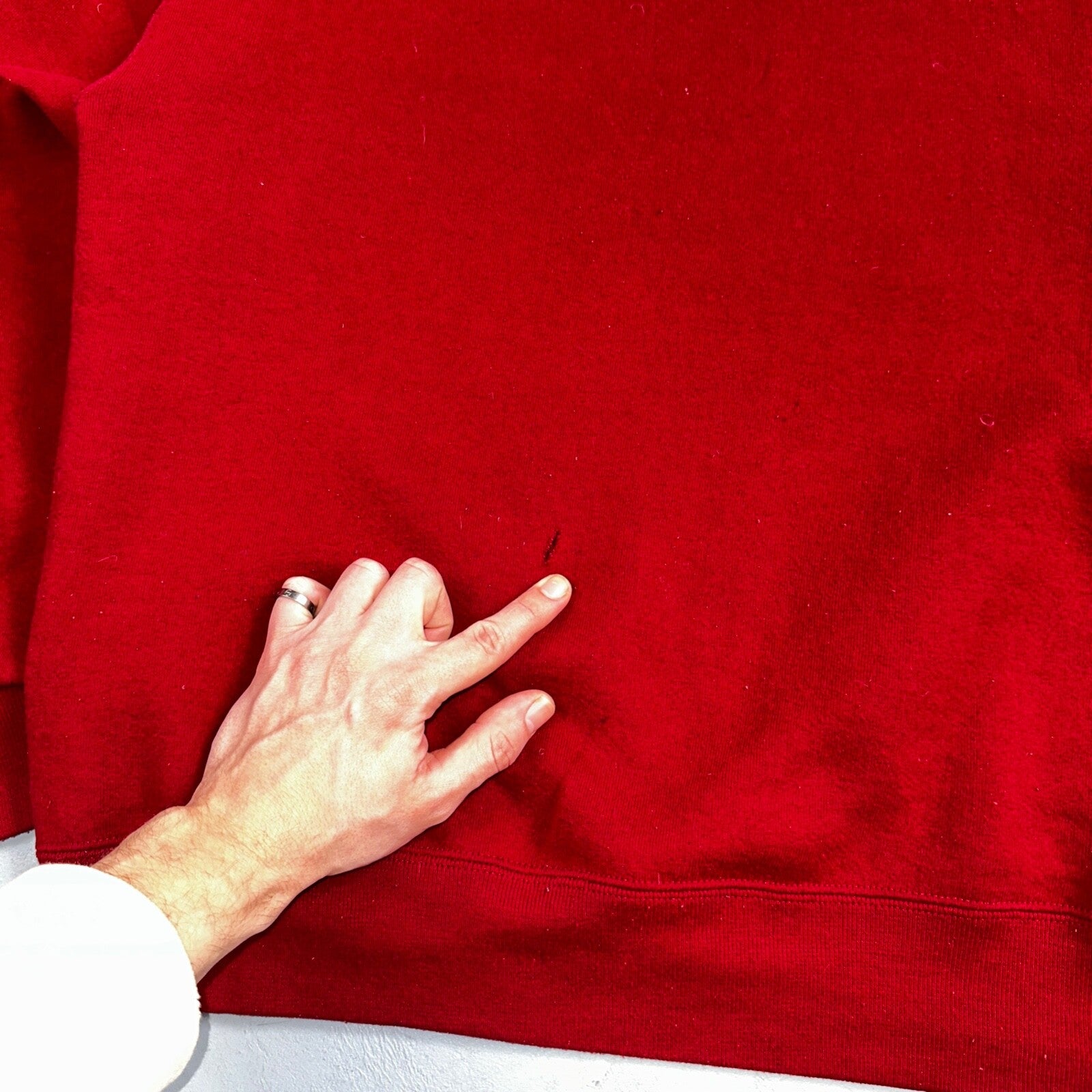 Russell Athletic USA L Sweatshirt 90s VTG Crewneck Red Basic Blank Essential