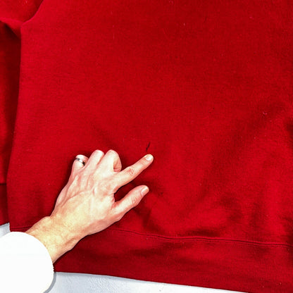 Russell Athletic USA L Sweatshirt 90s VTG Crewneck Red Basic Blank Essential