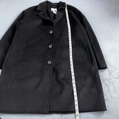 Gap Jacket Womens Large Black Wool Button Over Pea Coat Pocket Dressy Career