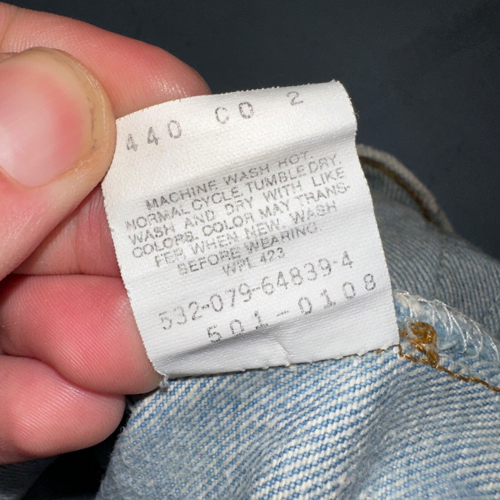 Levis 501 Vintage 90s USA XX Straight Leg Jeans Blue Light Wash 30x34 Act 27x34