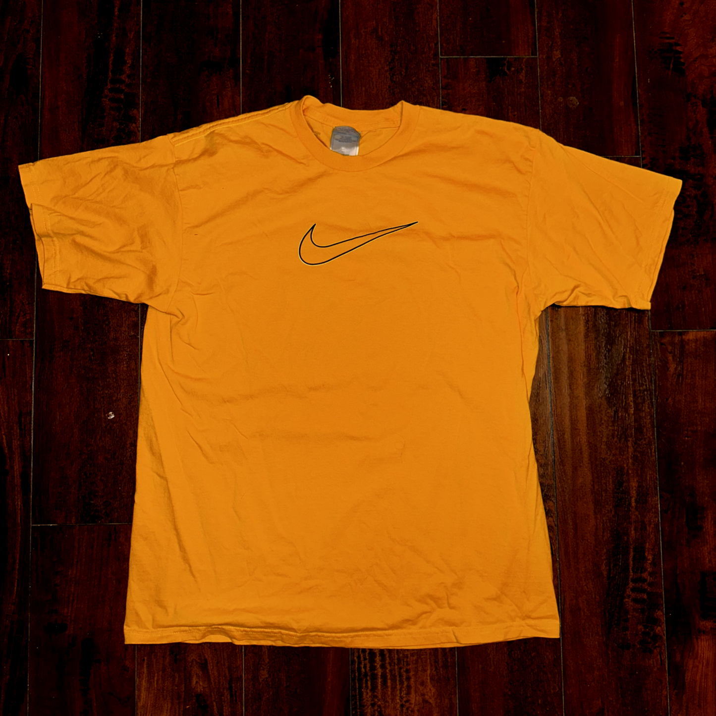 Nike USA Vintage T Shirt Yellow Center Swoosh Brian Grant Promo Gym Sports