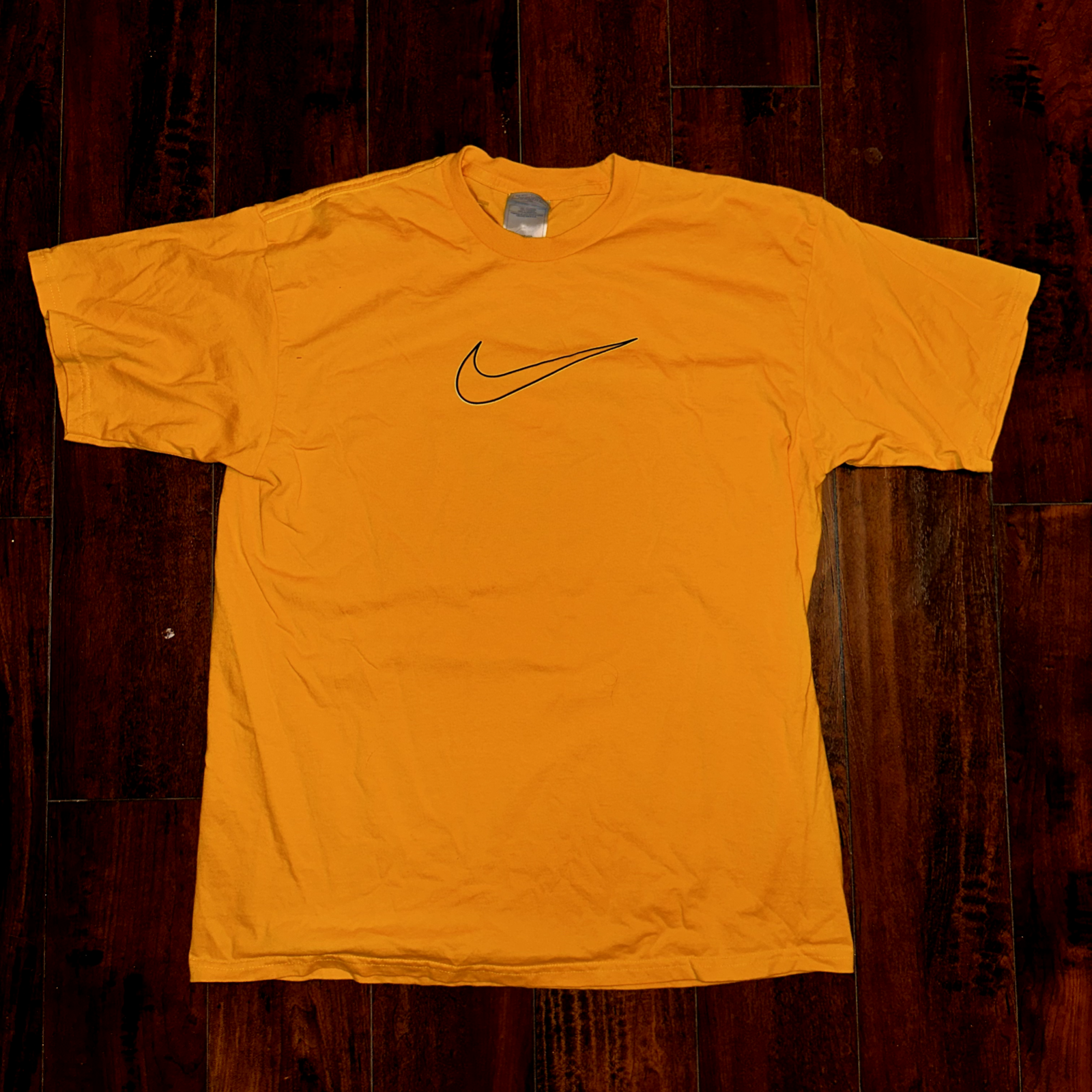 Nike USA Vintage T Shirt Yellow Center Swoosh Brian Grant Promo Gym Sports