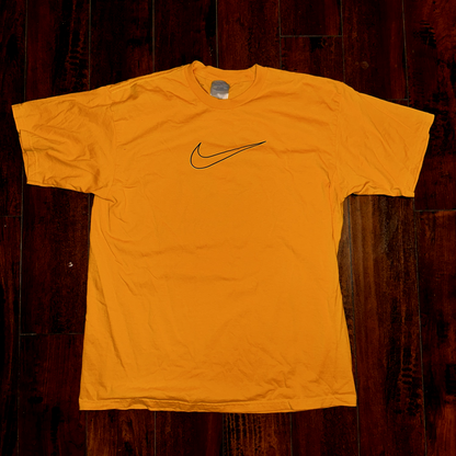Nike USA Vintage T Shirt Yellow Center Swoosh Brian Grant Promo Gym Sports