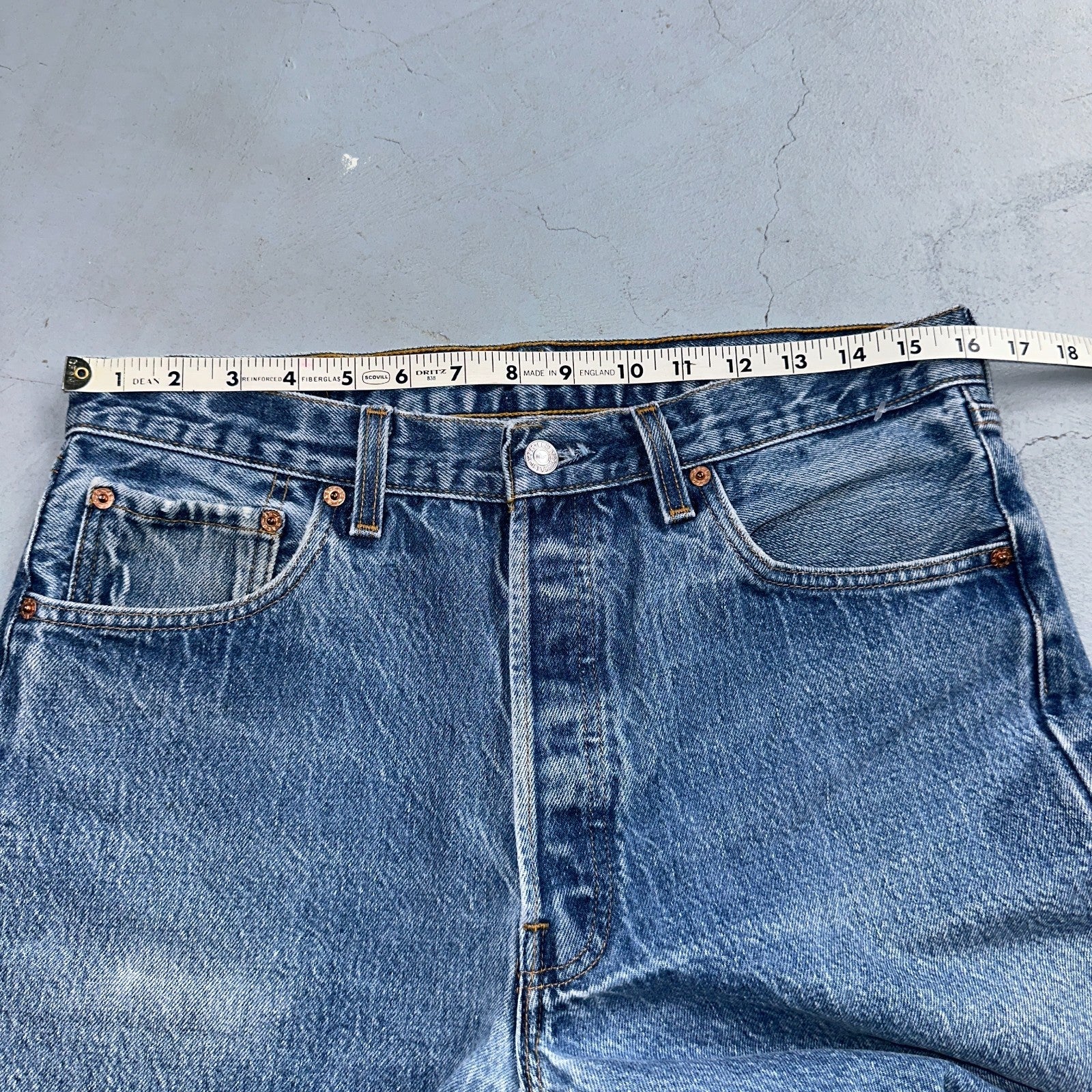 Levis 501 Vintage 90s USA XX Straight Leg Jeans Blue Med Wash 35x34 Act 32x30