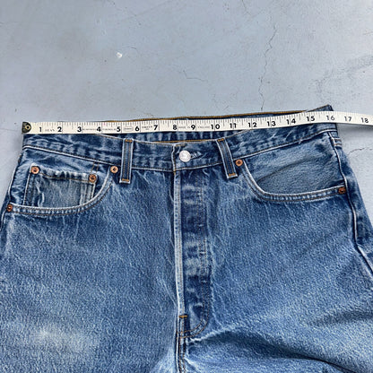 Levis 501 Vintage 90s USA XX Straight Leg Jeans Blue Med Wash 35x34 Act 32x30