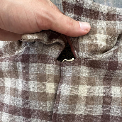 VTG 1950s Pendleton Board Shirt Loop Virgin Wool Plaid Flannel Shirt 50s Brown