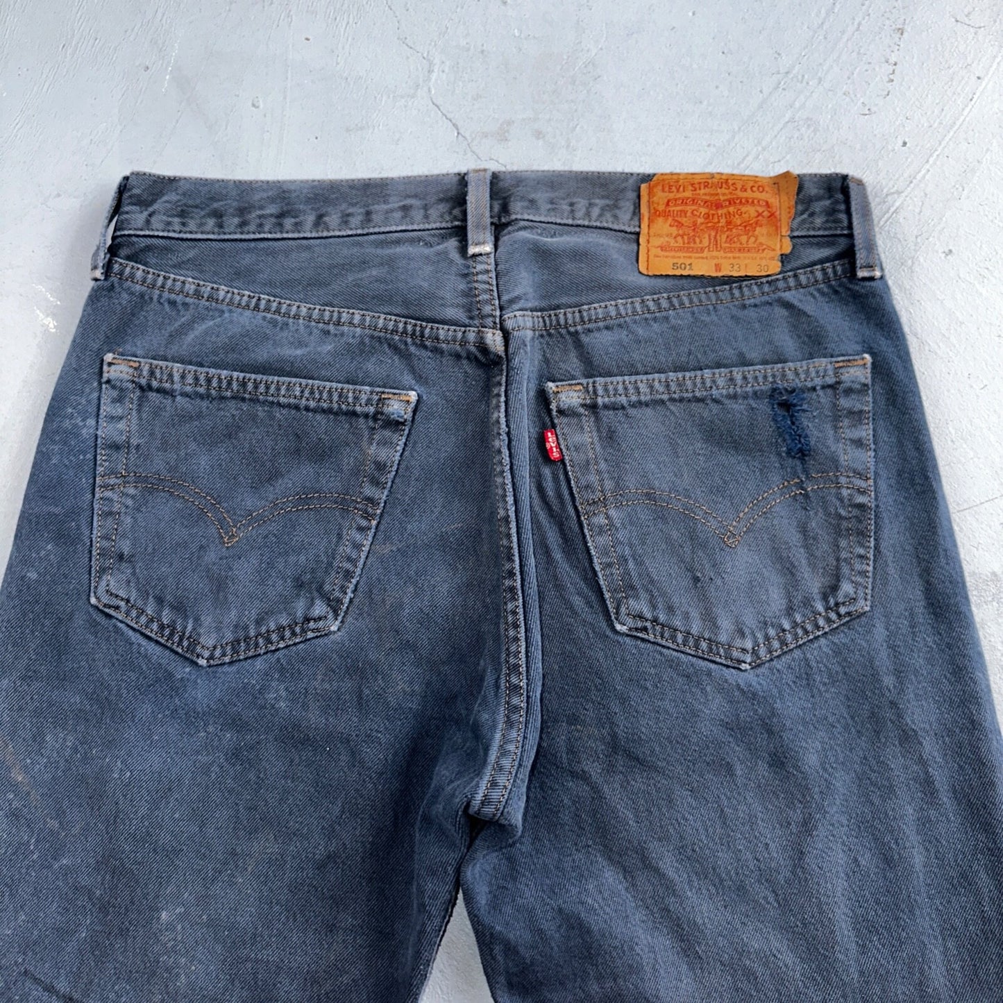 Levis 501 Vintage 90s USA XX Straight Leg Jeans Blue Overdyed 33x30 Act 32x29