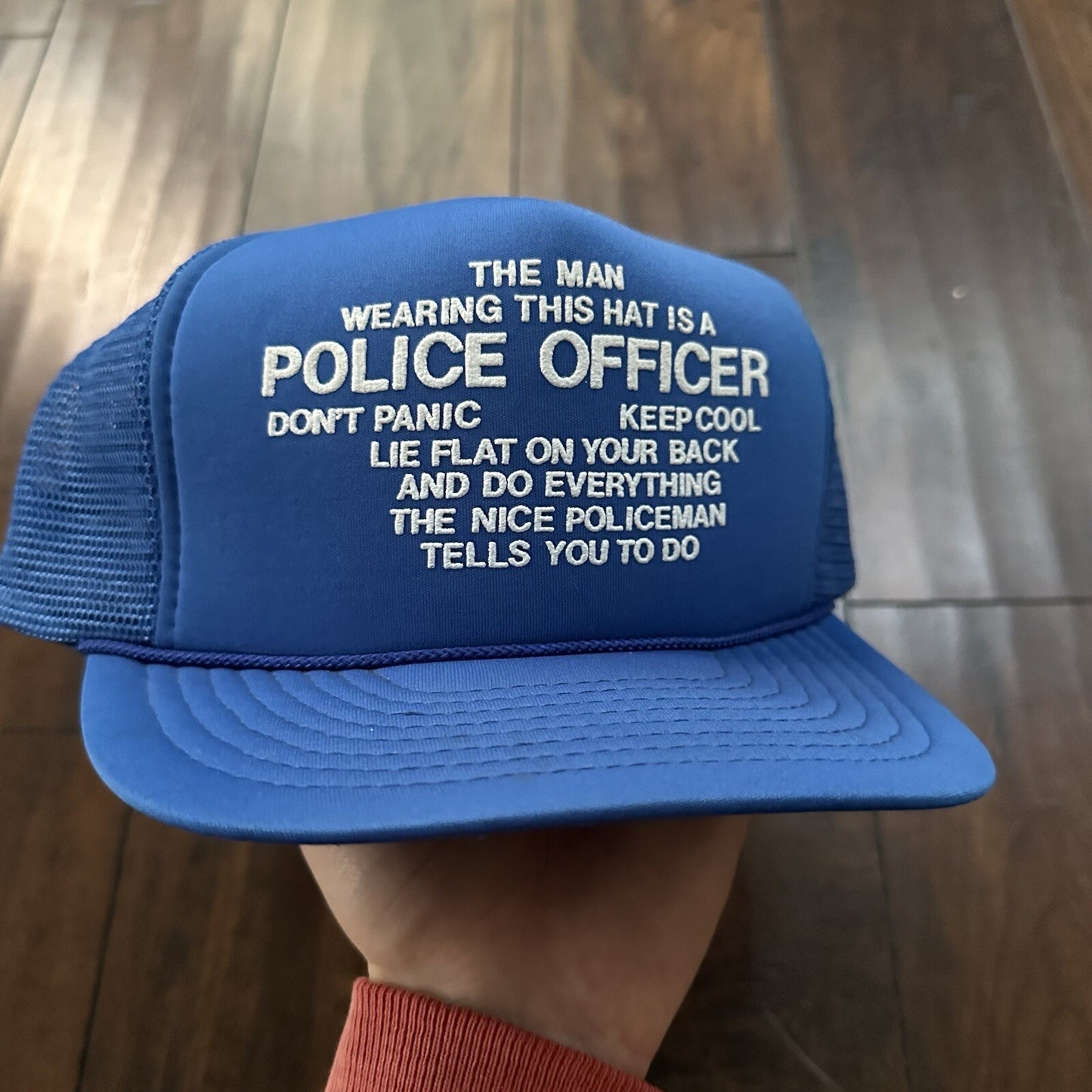 Police Officer Funny Vintage Hat Cap Snapback Cool Metal Music Quote Text Humor