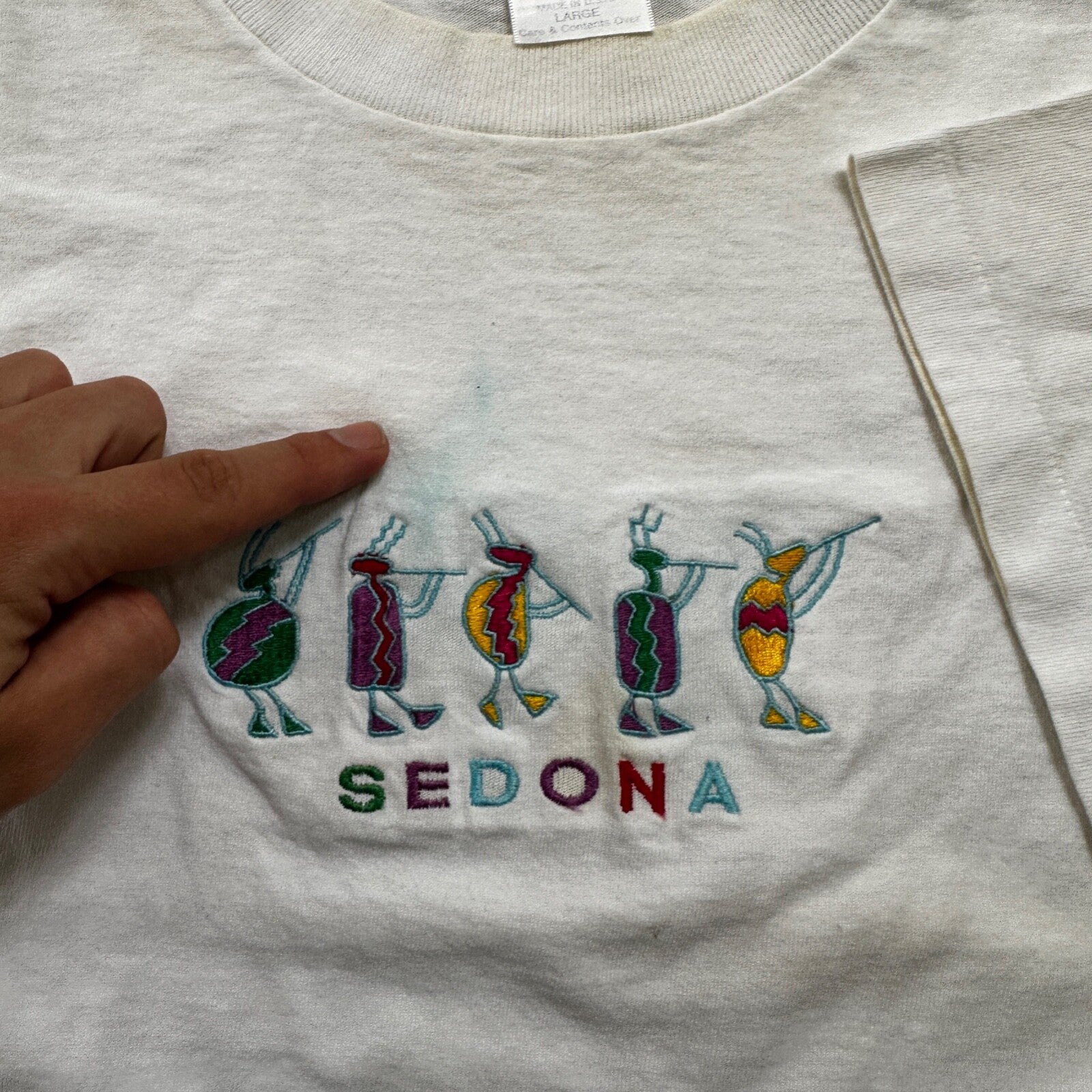 Sedona Arizona Travel VTG T Shirt Single Stitch White Miller Embroidery USA