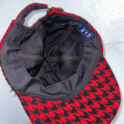 Vintage GAP Wool Hat Cap Adult One Size Adjustable Strapback USA Made 90s Red