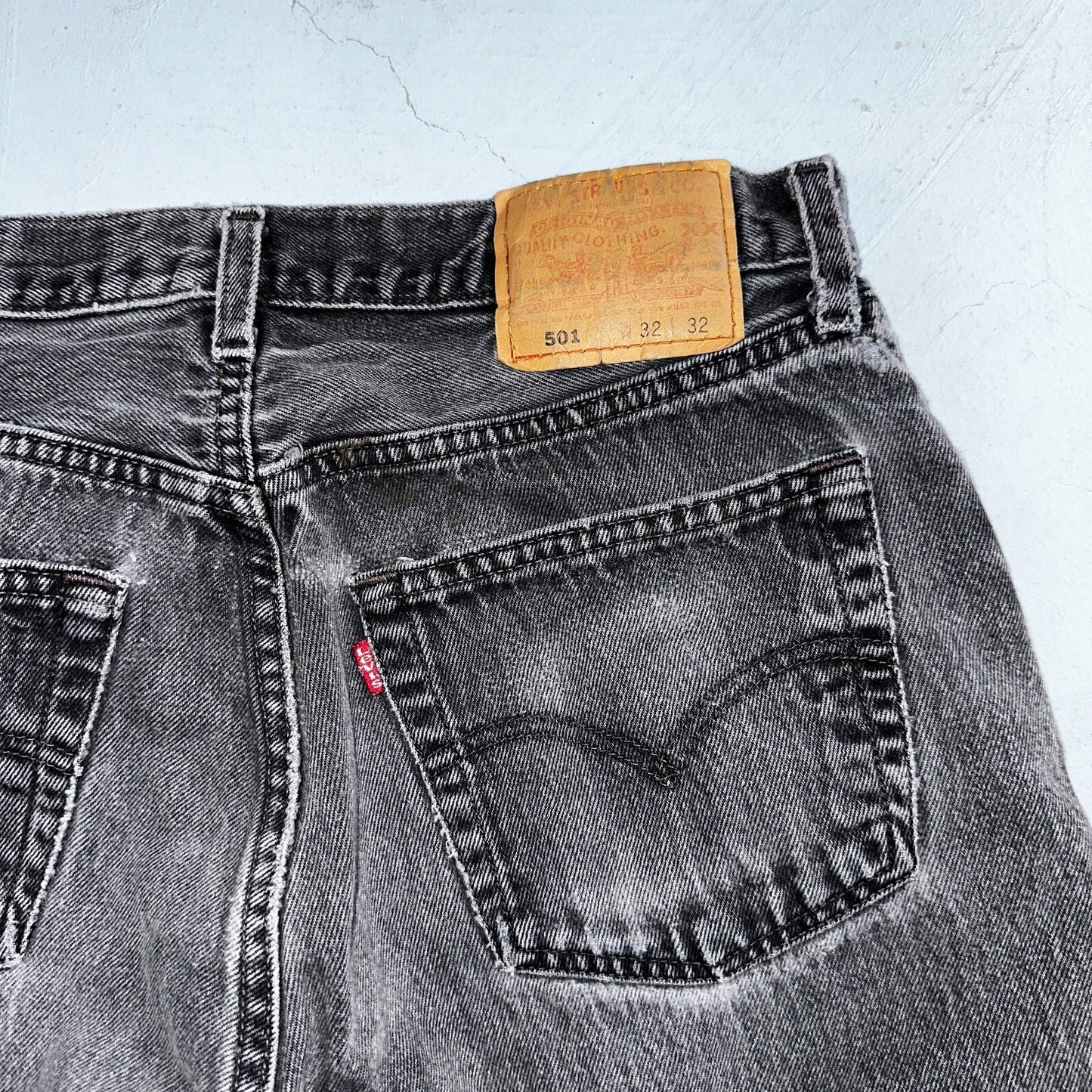 Levis 501 Vintage 90s USA XX Straight Leg Jeans Black Med Wash 32x32 Act 30x30