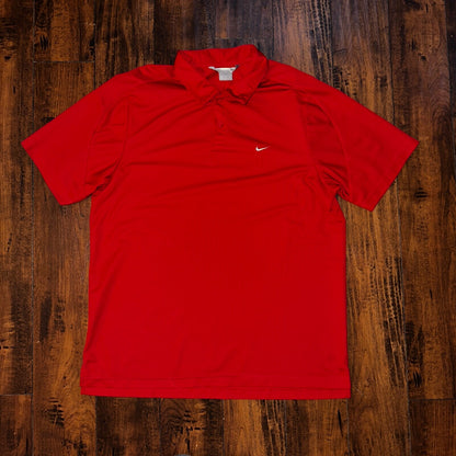 Nike Red Polo XL Vintage T Shirt Basic Y2K 90s Golf Sports Gym