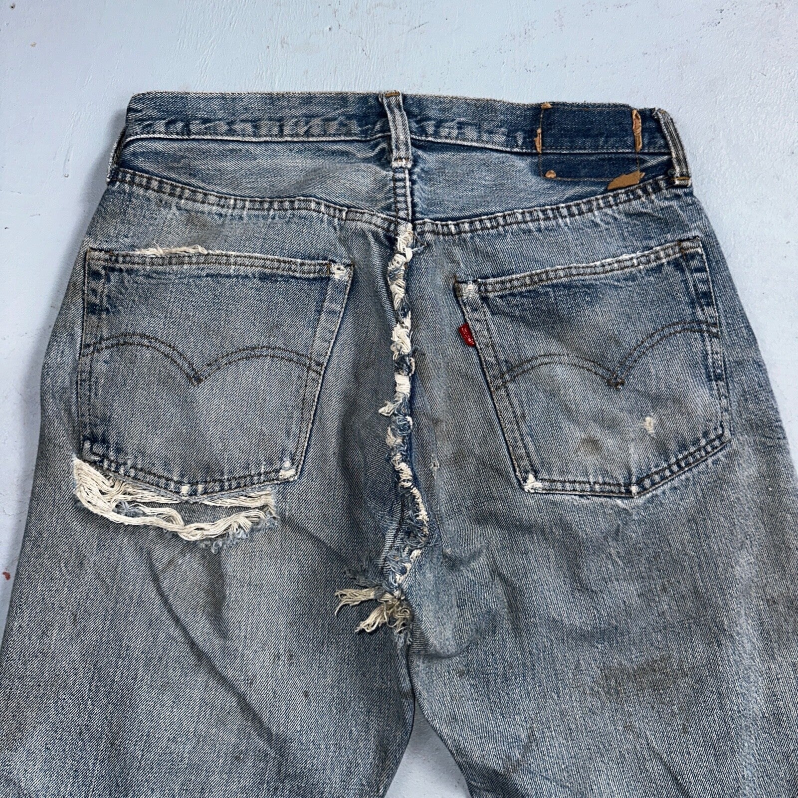 Levis 501 VTG 70s SS Redline Selvedge Jeans XX Thrashed Ripped Act 29x29