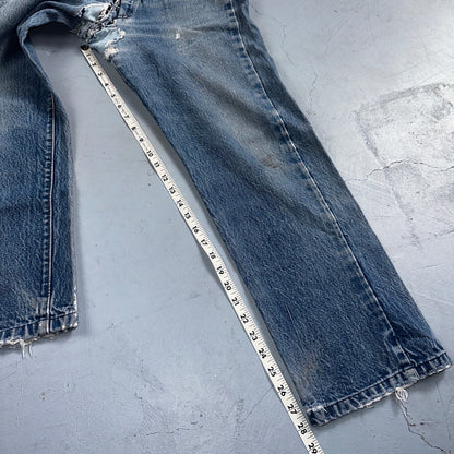 Levis 501 Vintage 80s Redline Selvedge USA XX Jeans Light Wash 32x33 Act 28x28