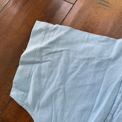 Blank 1970s Blue Vintage T Shirt Simple Essential Single Stitch Rare Lot Rap 1