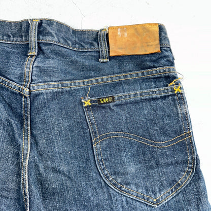 Lee VTG 70s Riders Denim Boot Cut Flare Jeans USA 33x35 Dark Wash Cowboy 1970s