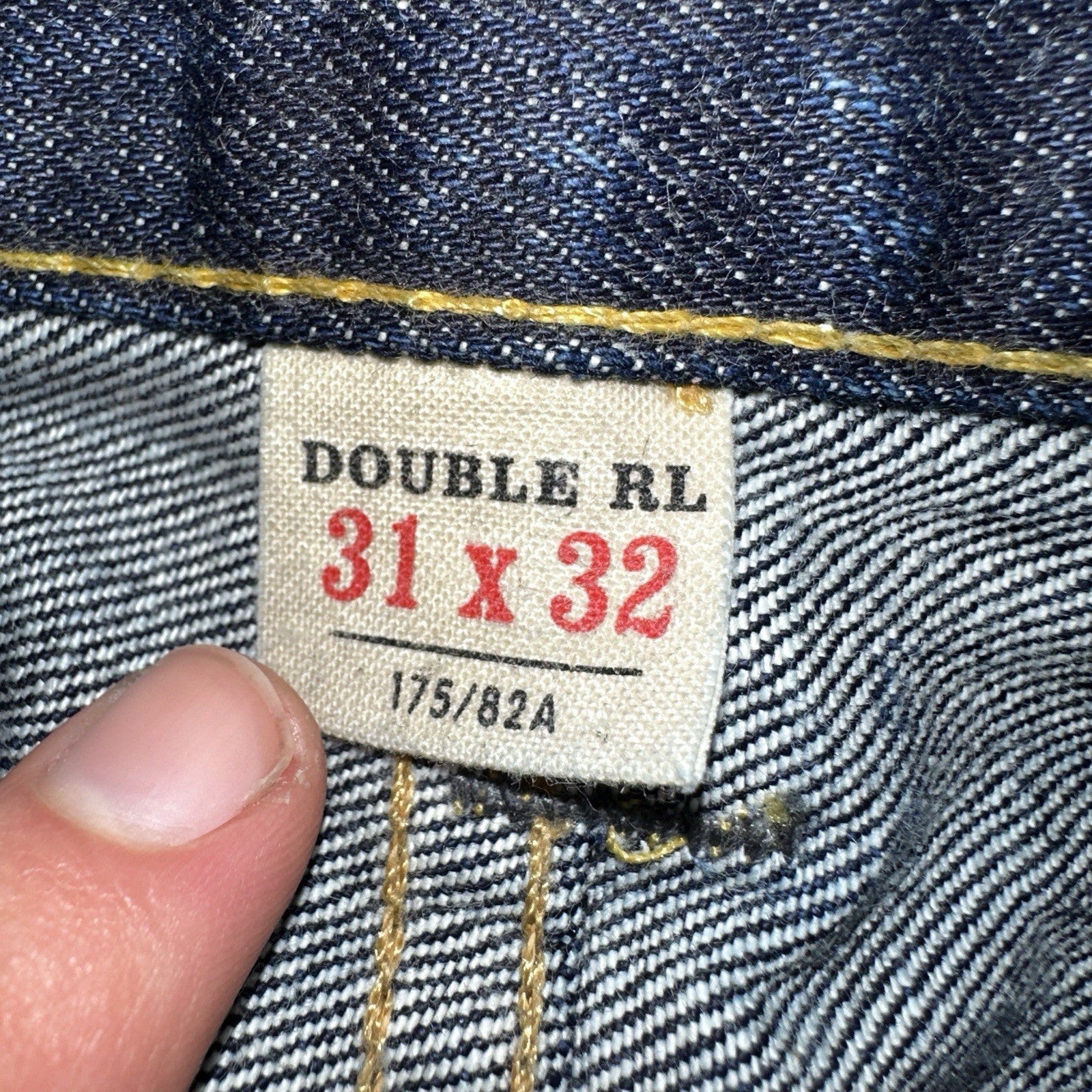 Double RL RRL Men’s Blue Denim Selvedge Jeans Slim Redline USA 31x32 Dark!