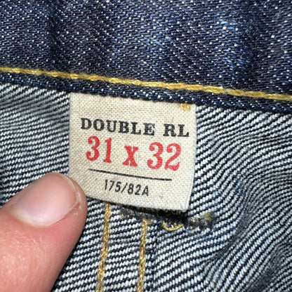 Double RL RRL Men’s Blue Denim Selvedge Jeans Slim Redline USA 31x32 Dark!