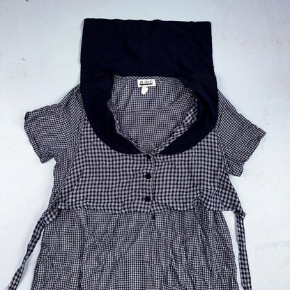 EN FOCUS STUDIO Striped Short Sleeve Side Slit Maxi Dress Blue Floral Grandmacor