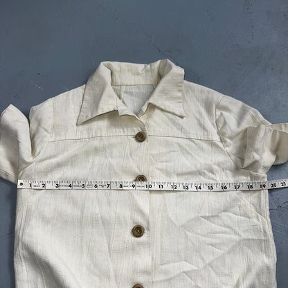 Chore VTG Womens Button Front Blouse Shirt Crop Rockabilly Western 70s 80s