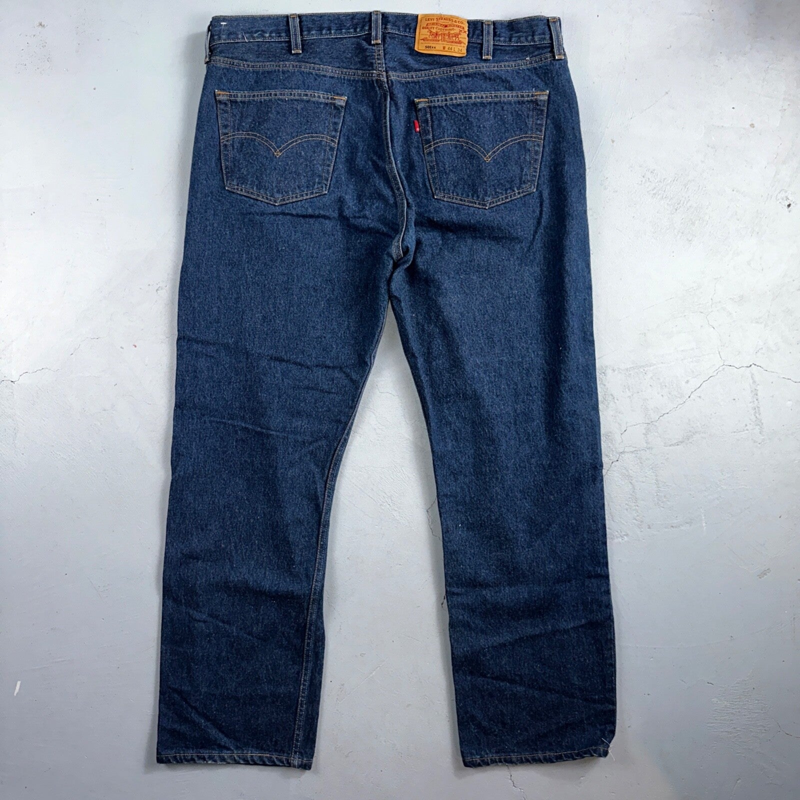 Levis 501 Vintage 90s USA XX Straight Leg Jeans Blue Dark Wash 44x34 Act 41x31