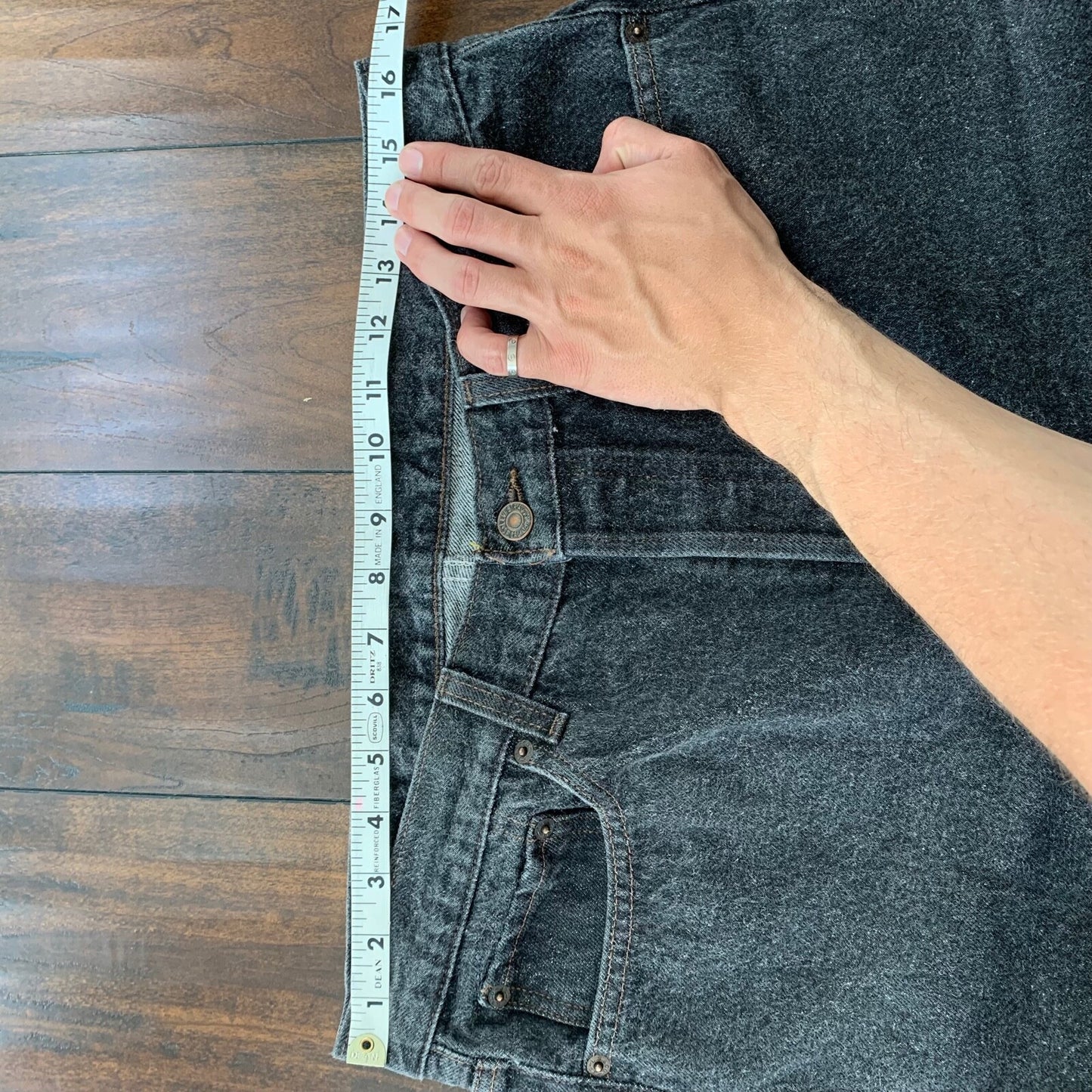 Levis 501 Vintage 90s Straight Leg XX USA Jeans 36x30 Black Wash Act 32x26