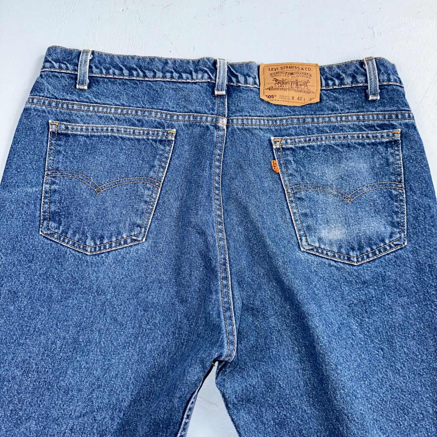 Levis 505 Vintage 90s USA Orange Tab Jeans 40x32 Blue Med Wash 501 Act 38x31