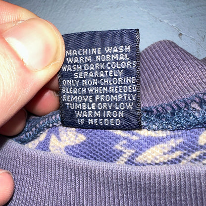 Lands End AOP USA 90s VTG T Shirt Womens Size L Unisex Floral Purple RARE