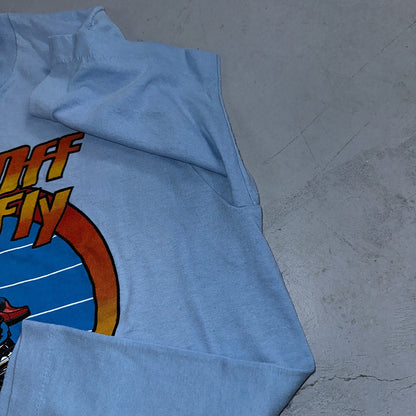 Motorcycle Ninja 80s VTG T Shirt Single Stitch Take Off Fly Movie Promo Graphic