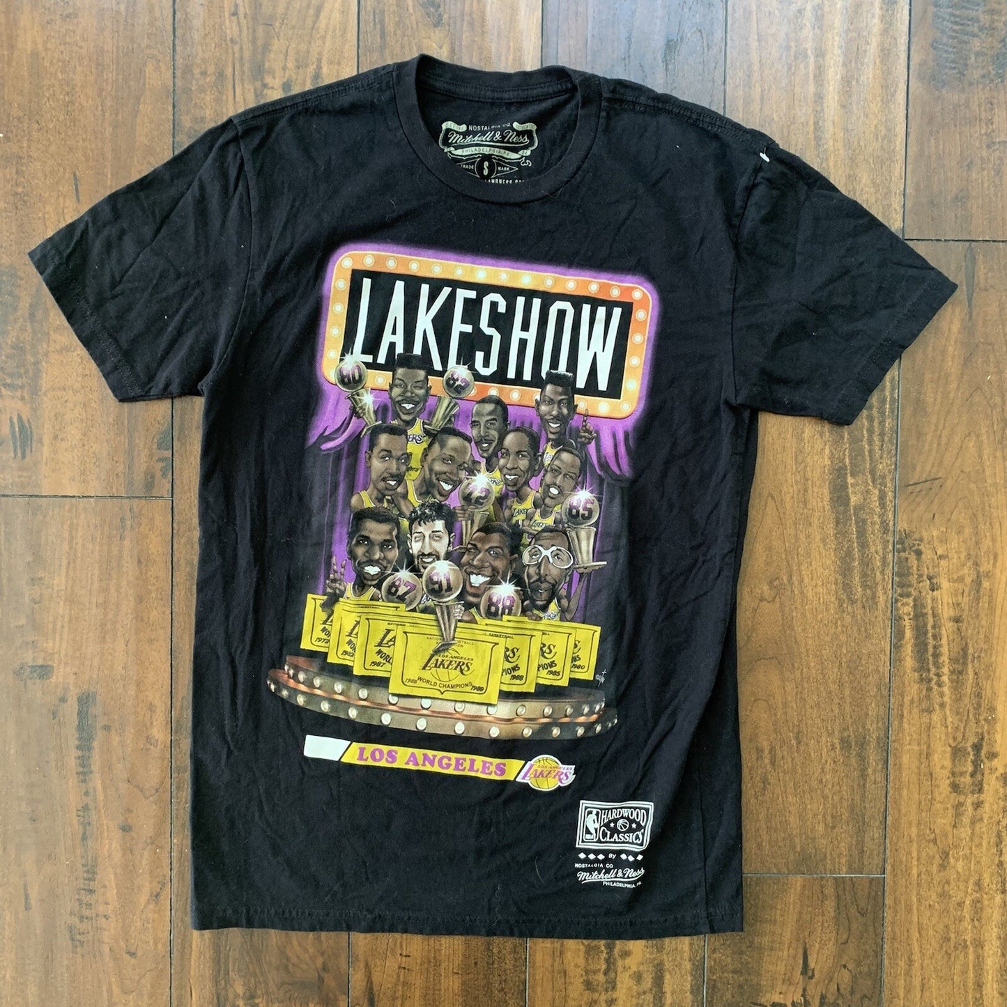 Mitchell & Ness LA Lakers 80’s Team Lake Show Hardwood Classics Shirt VTG Kobe