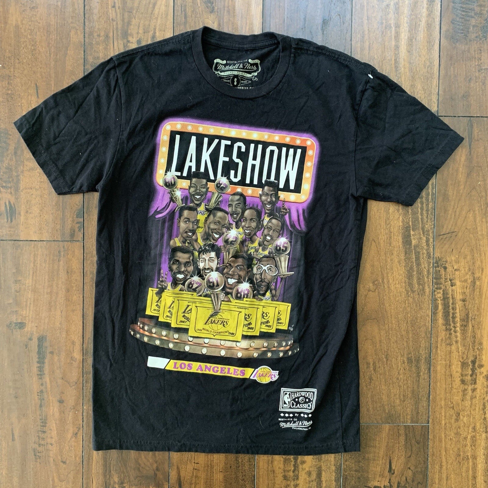 Mitchell & Ness LA Lakers 80’s Team Lake Show Hardwood Classics Shirt VTG Kobe