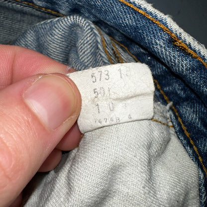 Levis 501 Vintage 80s Redline Selvedge USA XX Jeans Med Wash 28x34 Act 26x30
