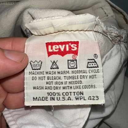 Levis 501 Vintage 90s USA XX Straight Leg Jeans White Light Wash 36x34 Act 34x34