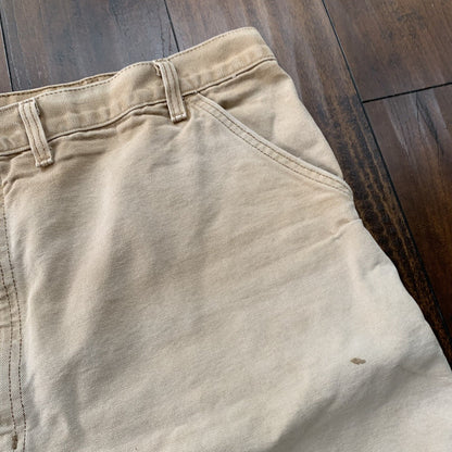 Vintage USA Made Carhartt Men's Thrashed Canvas Carpenter Shorts 90s Double Knee