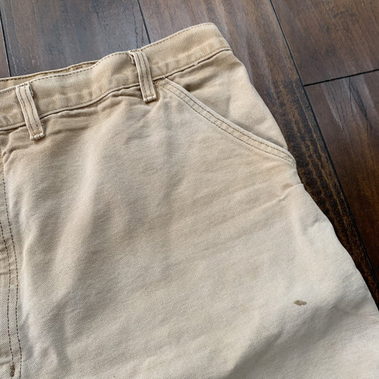 Vintage USA Made Carhartt Men's Thrashed Canvas Carpenter Shorts 90s Double Knee