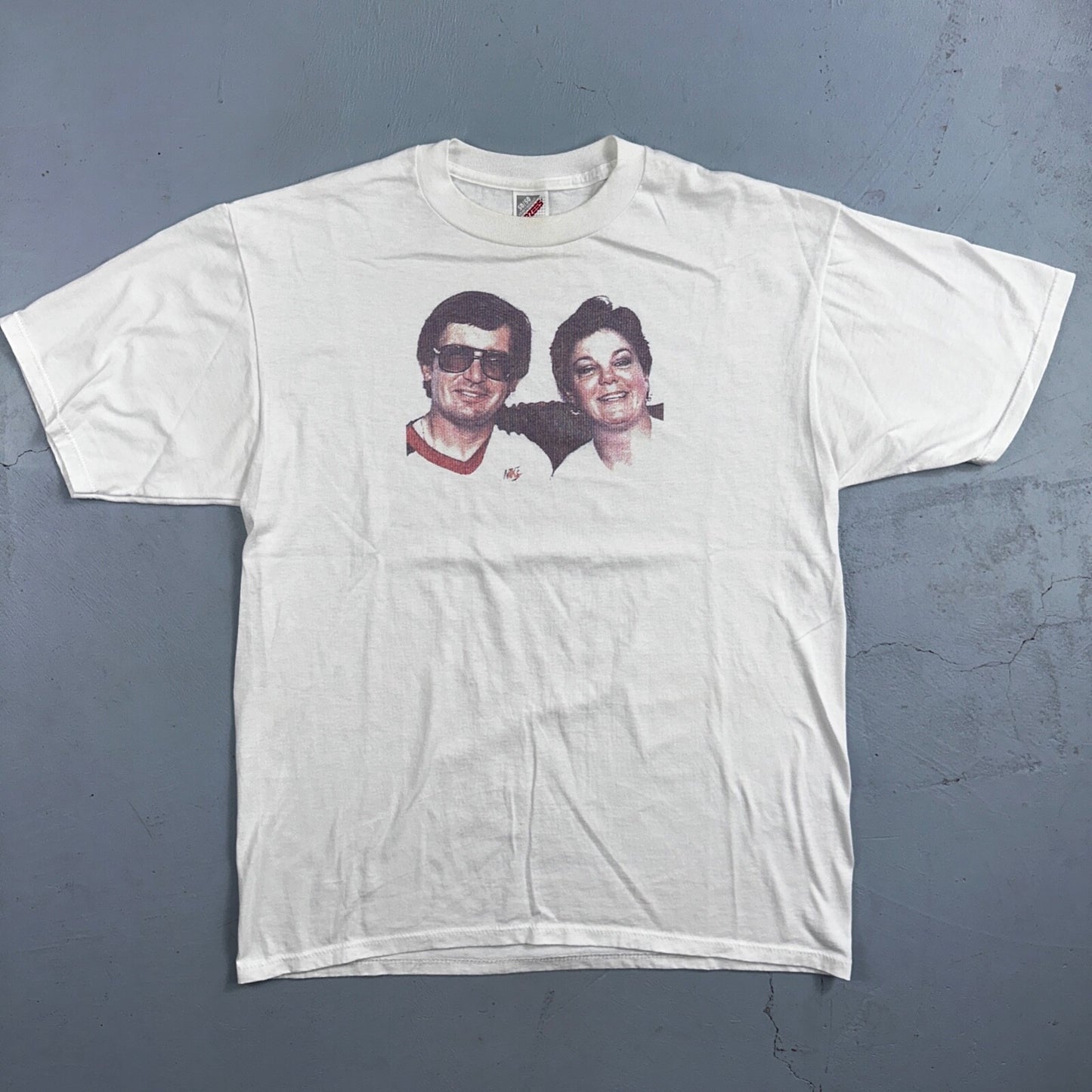 Aviator Sunglasses VTG T Shirt Family Photo 2 Random People 1970s Vibe Funny