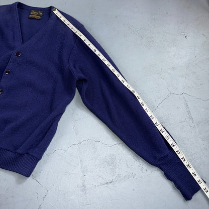 Vintage 80s JCPenney Acrylic Cardigan Sweater Men’s Size M Blue Penneys 1980s