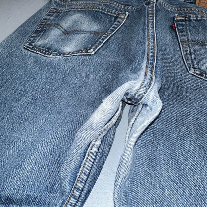 Levis 501 Vintage 90s USA XX Straight Leg Jeans Blue Light Wash 35x33 Act 32x30