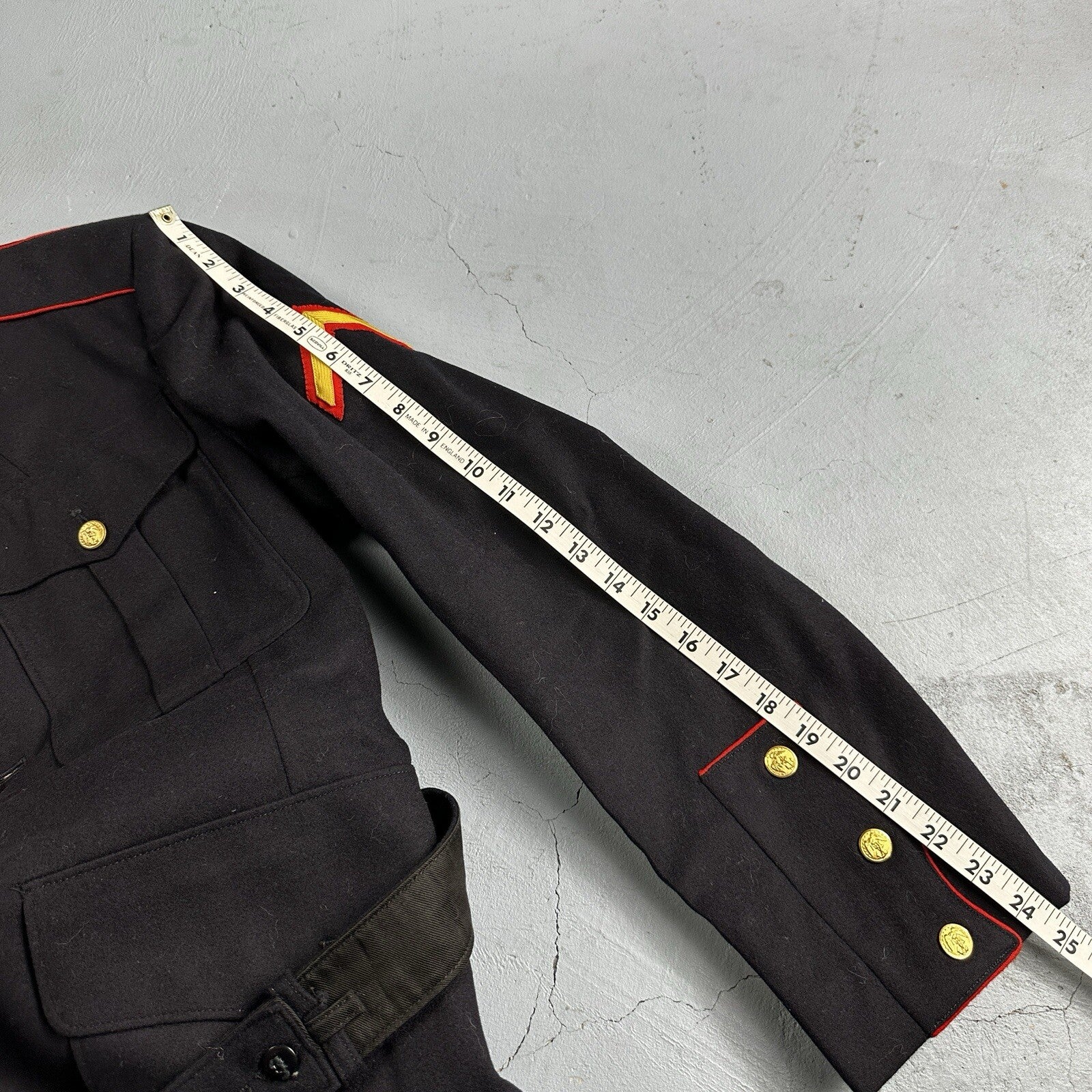 VTG Authentic WWII Paramarine United States Marine Corp Dress Blue Jacket USMC