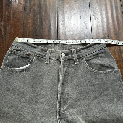 VTG 90s Levis 501 Button Fly 27x30 USA Tag Jeans Straight Wash Grey XX Act Faded
