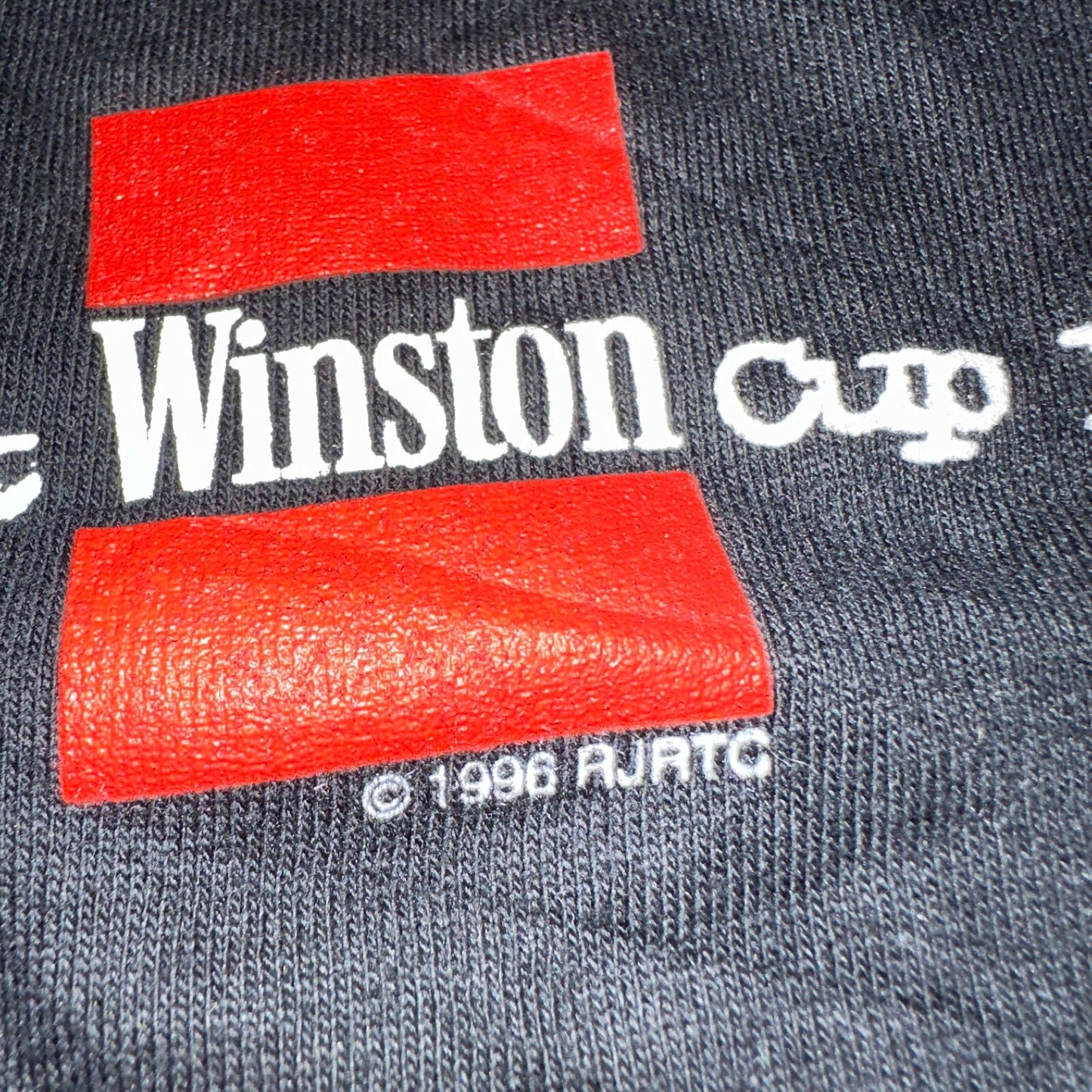 Nascar Racing FOTL 90s VTG T Shirt Winston Cup Fast Cars MPH Text XL Quote Black