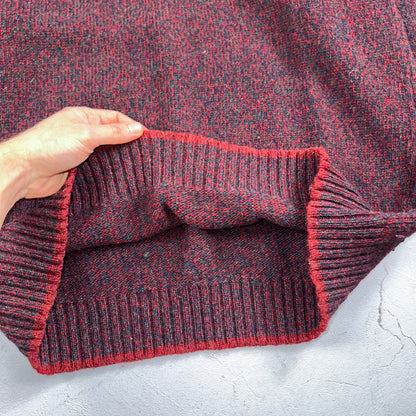 Woolrich Vintage Sweater Men’s XL Red Wool Blend Rag Sweater Chunky Collar 80s