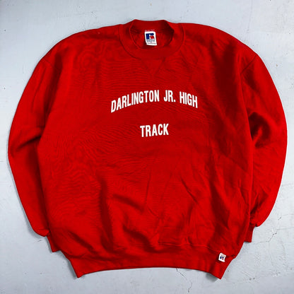 Russell Athletic USA XL Sweatshirt 90s VTG Crewneck Darlington Jr High Track Red