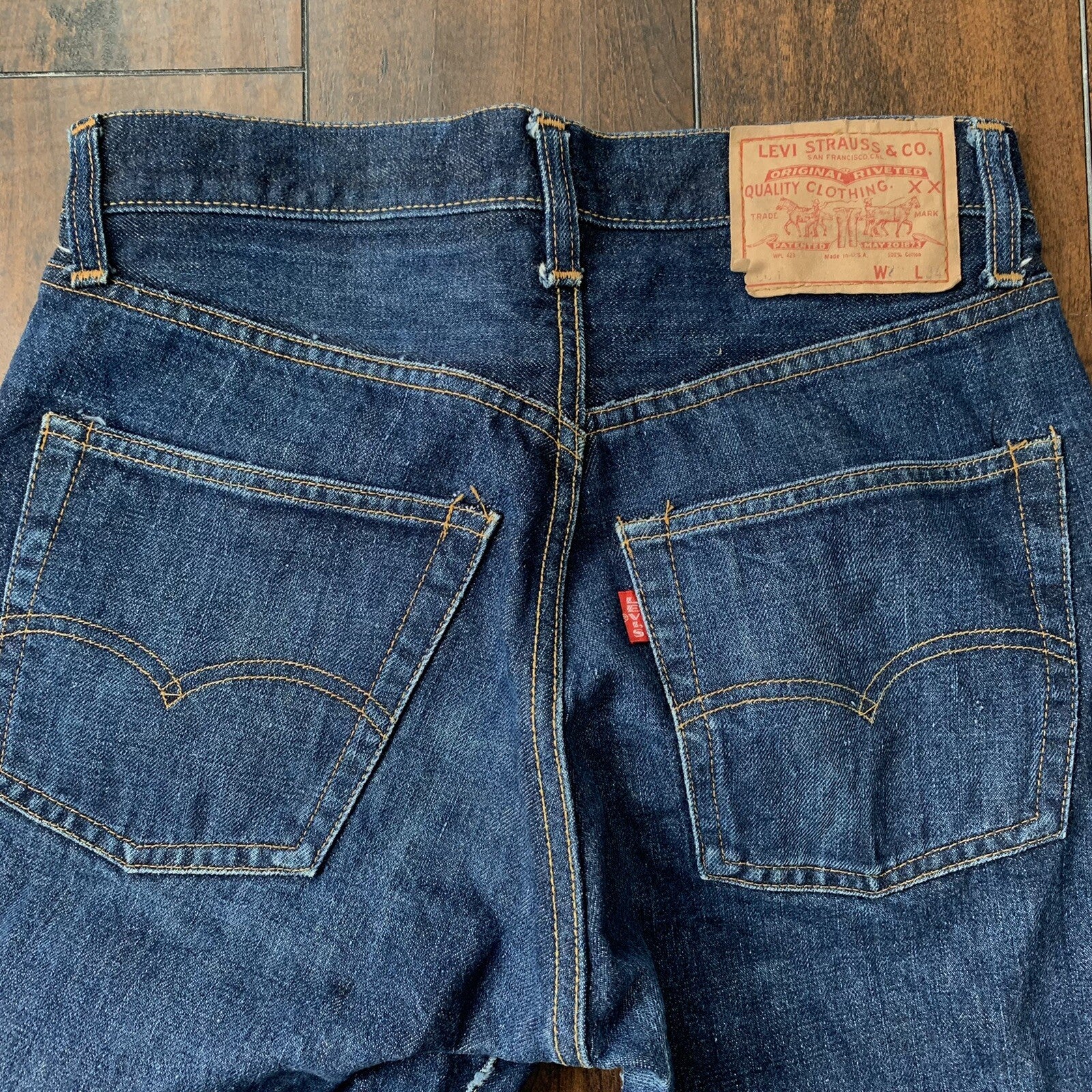 Levis 501 XX Big E Vintage 60s Redline Selvedge Denim Jeans DARK 29x34 Ac 27x30