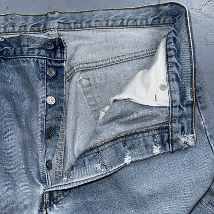 Levis 501 Vintage 80s USA XX 90s Straight Leg Jeans 38x34 Light Wash Act 34x29