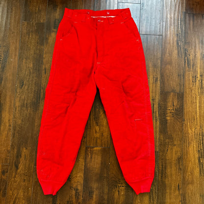 VTG Buckleback Red Layer Pants Mens Red Quilted Rockabilly 60s 70s Winter