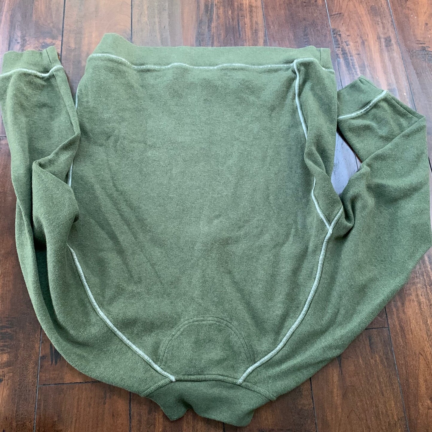 LL Bean Quarter Zip Pullover Fleece Sweater Mens L Green VTG 90s Style Basic