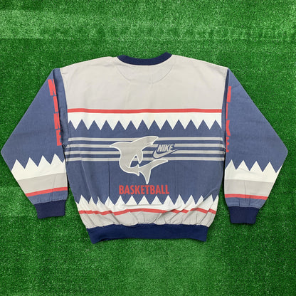Nike Vintage Sweatshirt Mens T Shirt Sharks Crewneck AOP Basketball Jordan RARE