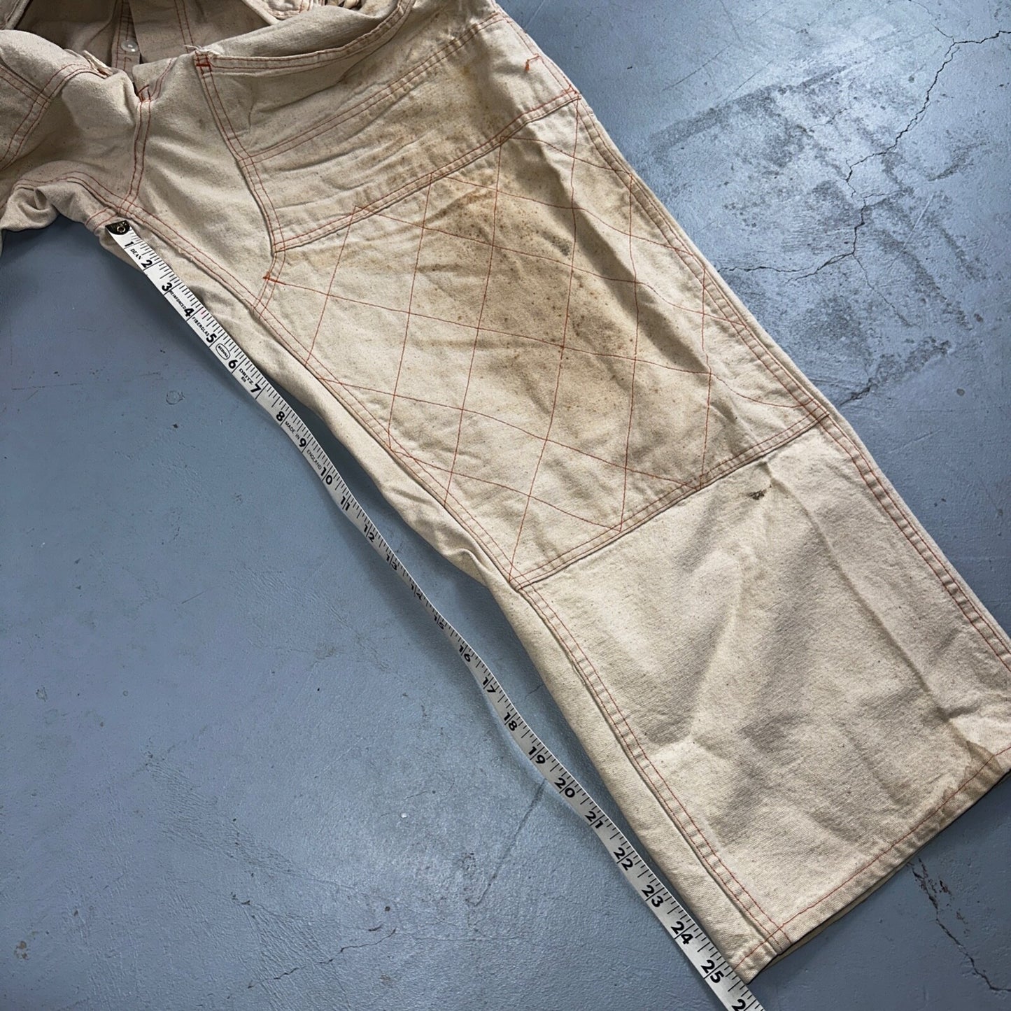 Ben Davis Vintage 60s Yellow Tag Canvas Overalls Pants Union 1960s USA Thrashed