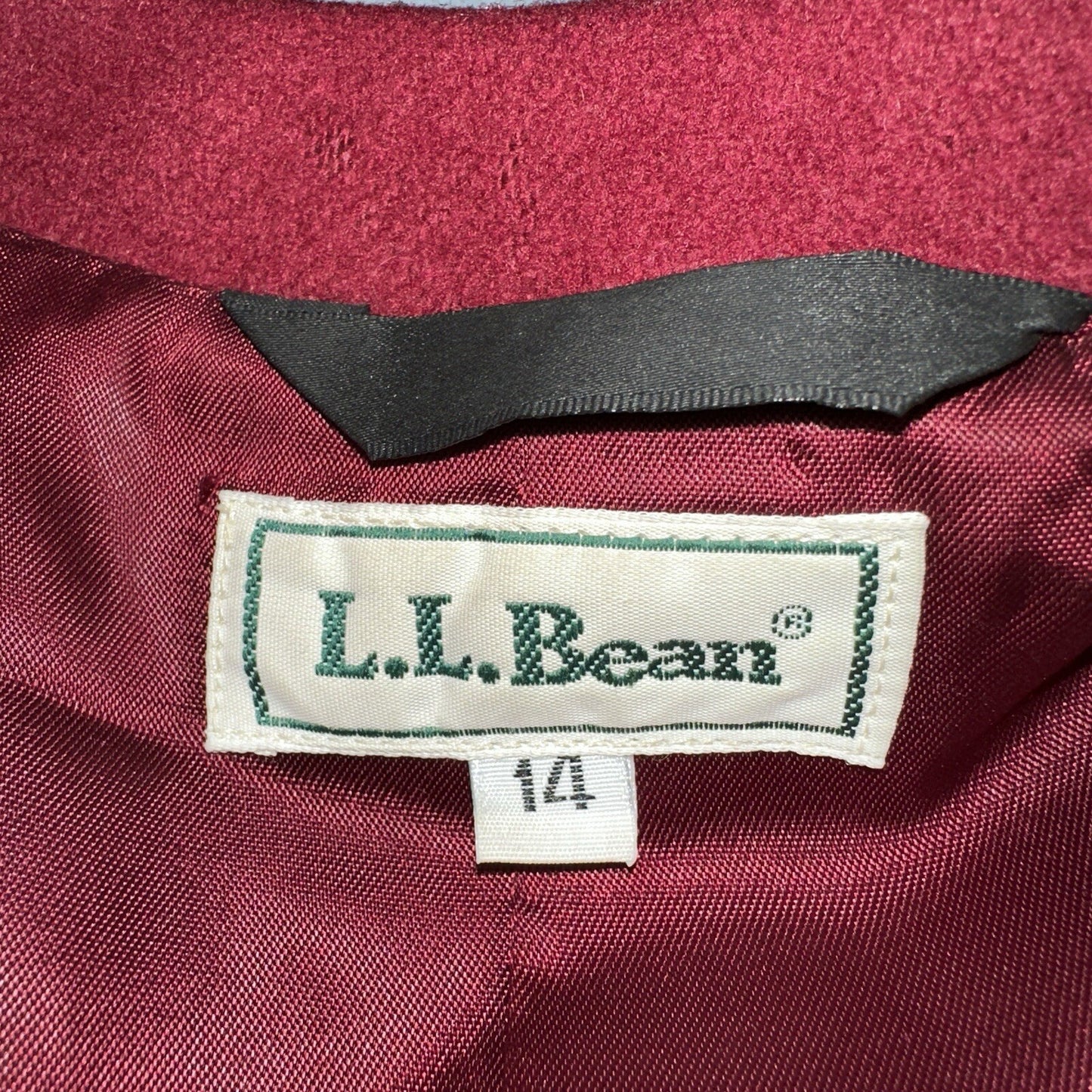 LL Bean Blazer Women's Size 14 Red Wool Cashmere Vintage USA